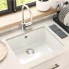 White Kitchen Sink 530 x 460 mm Made of 80percent  Quartz and 20percent  Resin