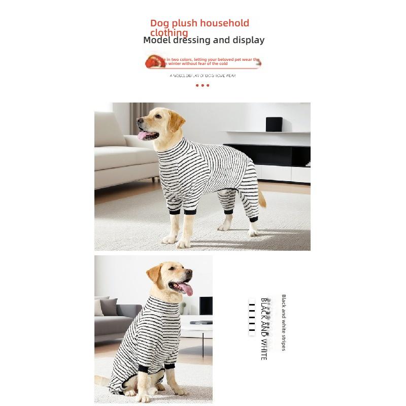 Winter Dog Four-Legged Coat Soft Long Plush Warm Anti-Shed Pet Cotton Jumpsuit For Small Medium Dogs