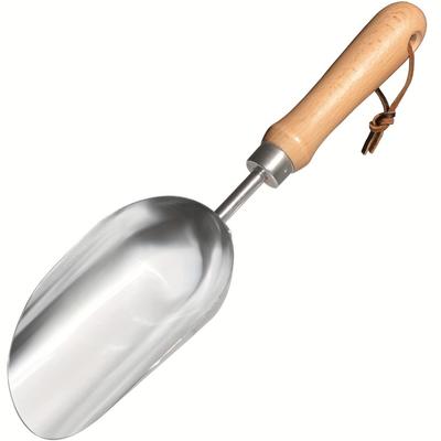 1pc Garden Hand Large Capacity Fertilizer Scoop Soil Shovel Stainless Steel Gardening Trowel For Transplanting, Digging, Planting, Cultivation, 13in