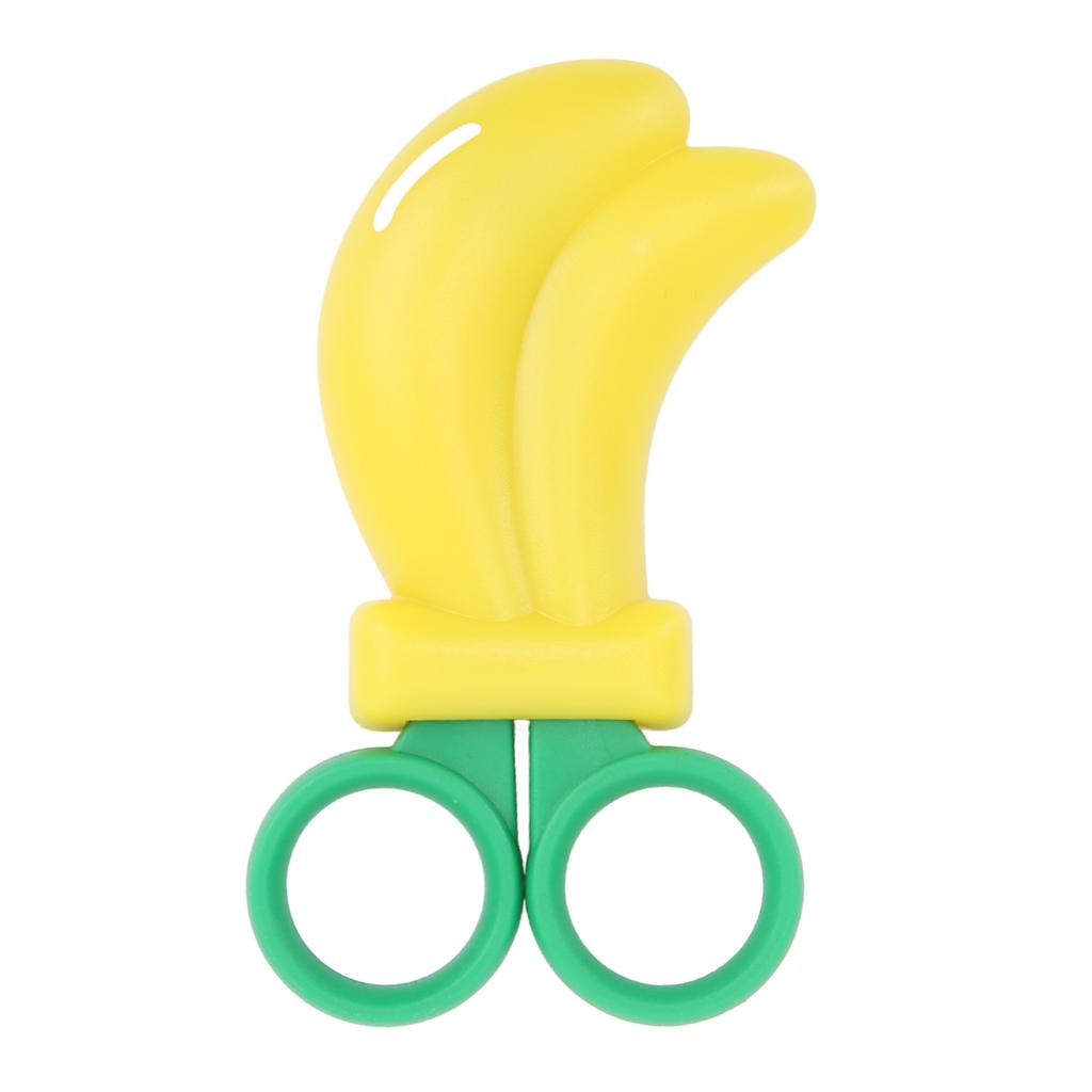 Paper Scissors Cute Cartoon Banana Shape Soft Handle Scissors with Magnet for Student Kids for Home