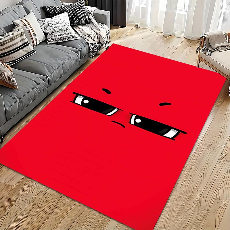 "Red Carpet with Moody Eyes" suitable as a non-slip mat for the living room or bedroom sofa