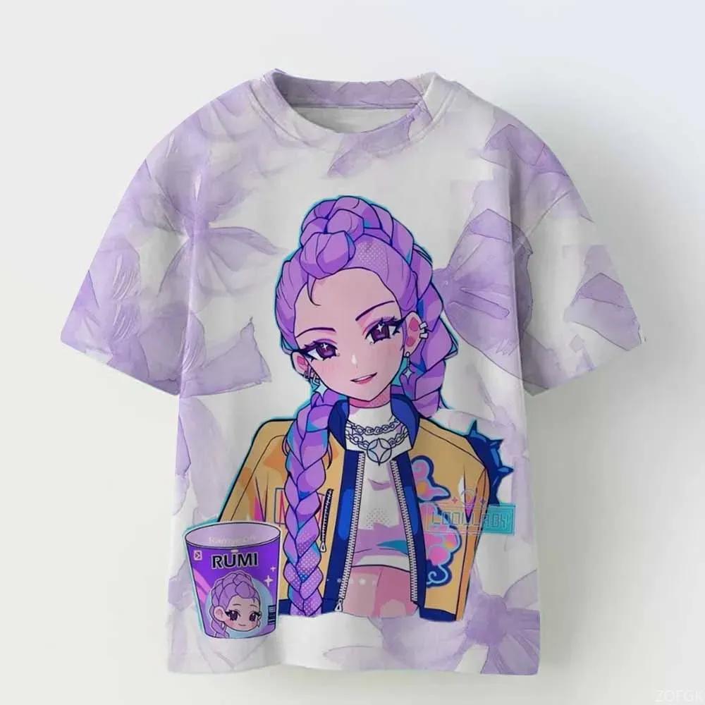 KPop Dämonenjäger Tiger Girls Boys T-Shirt K-Pop Dämonenjäger Kinderbekleidung T-Shirts Niedliches Cartoon-Print T-Shirt Tops