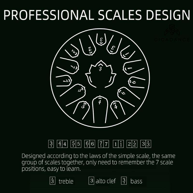 Musical Drum Steel Tongue Drum 13 14 Inch 15 Note C Hollow Drum Percussion Instrument