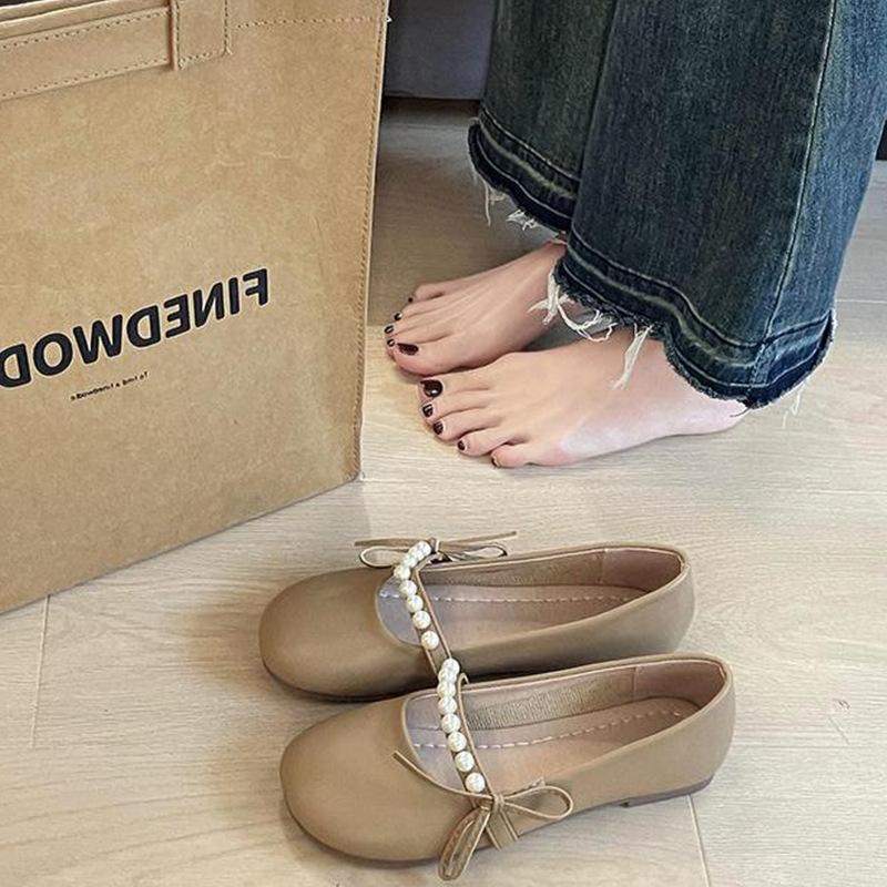 

Туфли Мэри Джейн на плоской подошве женские ранняя весна новые модные универсальные юбка мелкий вырез Дуду одинарные туфли 40 абрикосовый