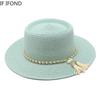 New Women Hats Summer Sun Straw Hats Outdoor Beach Panama Jazz Hats Leisure Vacation Dress Cap Sombreros De Mujer