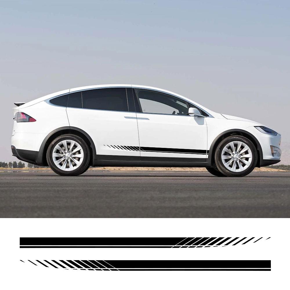 Car Body Wrap Decals Waist Line Decors Film Automobile Door Side Skirt Vinyl Stickers Car Accessories For Tesla Model 3 S X