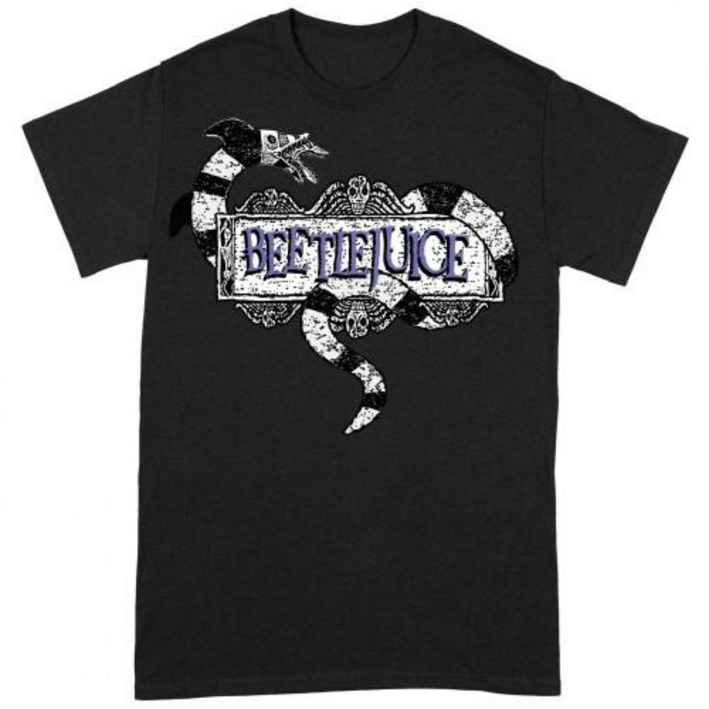 Beetlejuice Unisex Adult Sandworm Logo T-Shirt