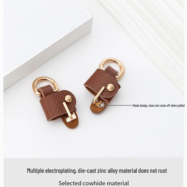 Longxiang Genuine Leather Mini Dumpling Bag with Wide Strap and No-Punch Buckle