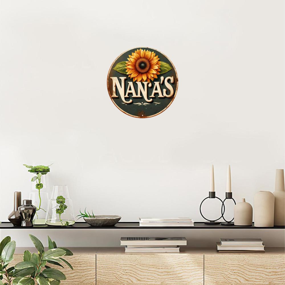 Знак Круглый металлический венок для Наны - Винтажная спальня — фото 2