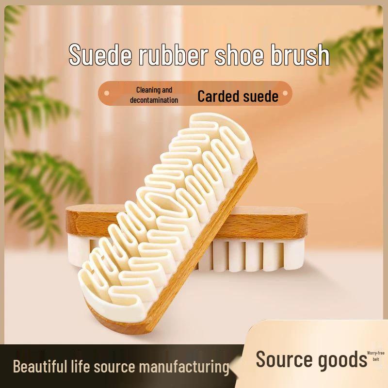 Suede & Nubuck Shoe Cleaning Brush with Rubber Eraser and Soft Bristles