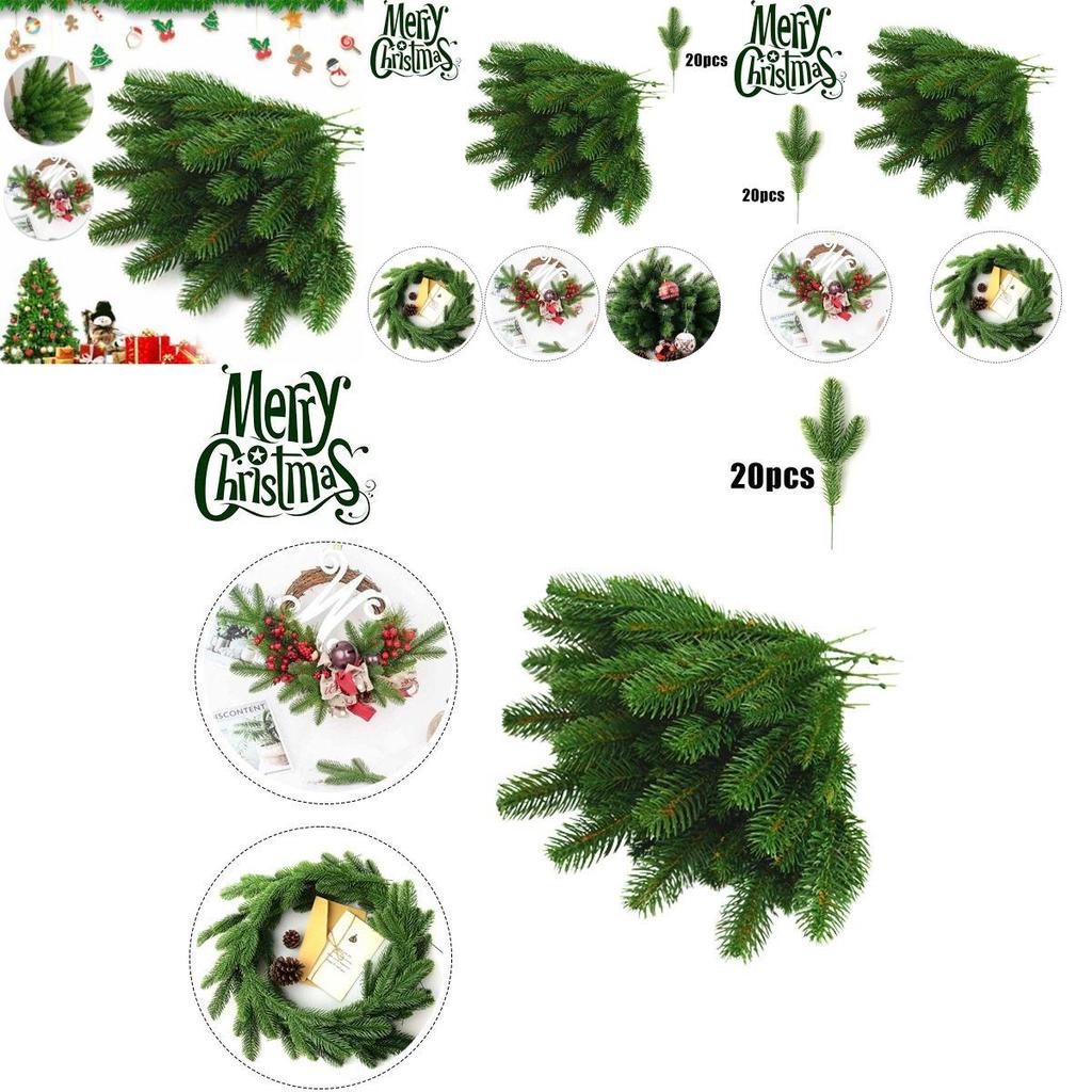 Artificial Plants 20pcs Pine Branch Christmas Garland Diy Xmas Party Decorations
