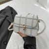 Trendy Winter 2023 Small Square Bag With Contrasting Stitching Chic Pu Shoulder Bag