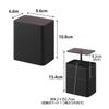 Yamazaki Tower Cotton Swab X X Design with Model 10285 Pop-Up Case, Black, W9.6 D6.6 H10.8cm, Push-Button Dividers,