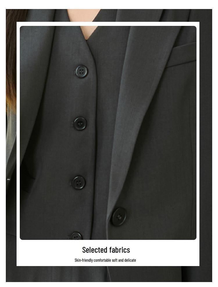 Chic Dark Gray Suit Jacket for Women - Autumn 2025 Collection