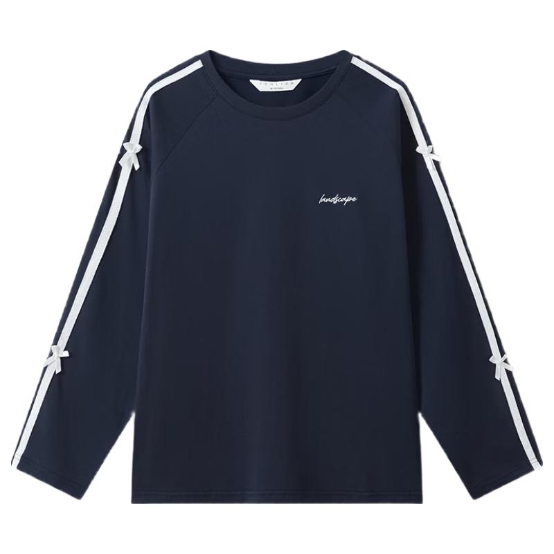 TonLion Women s Casual Long-Sleeve T-Shirt with Bow Detail M