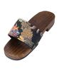 Japanese Burnt [KYOETSU] Sandals, Geta, Pattern, Paulownia, Men's (9)