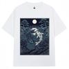 Japanisches Yin Tang Koi Fisch Mondaufgang Grafik T-Shirt Herren Damen Vintage T-Shirts Übergroß Baumwolle