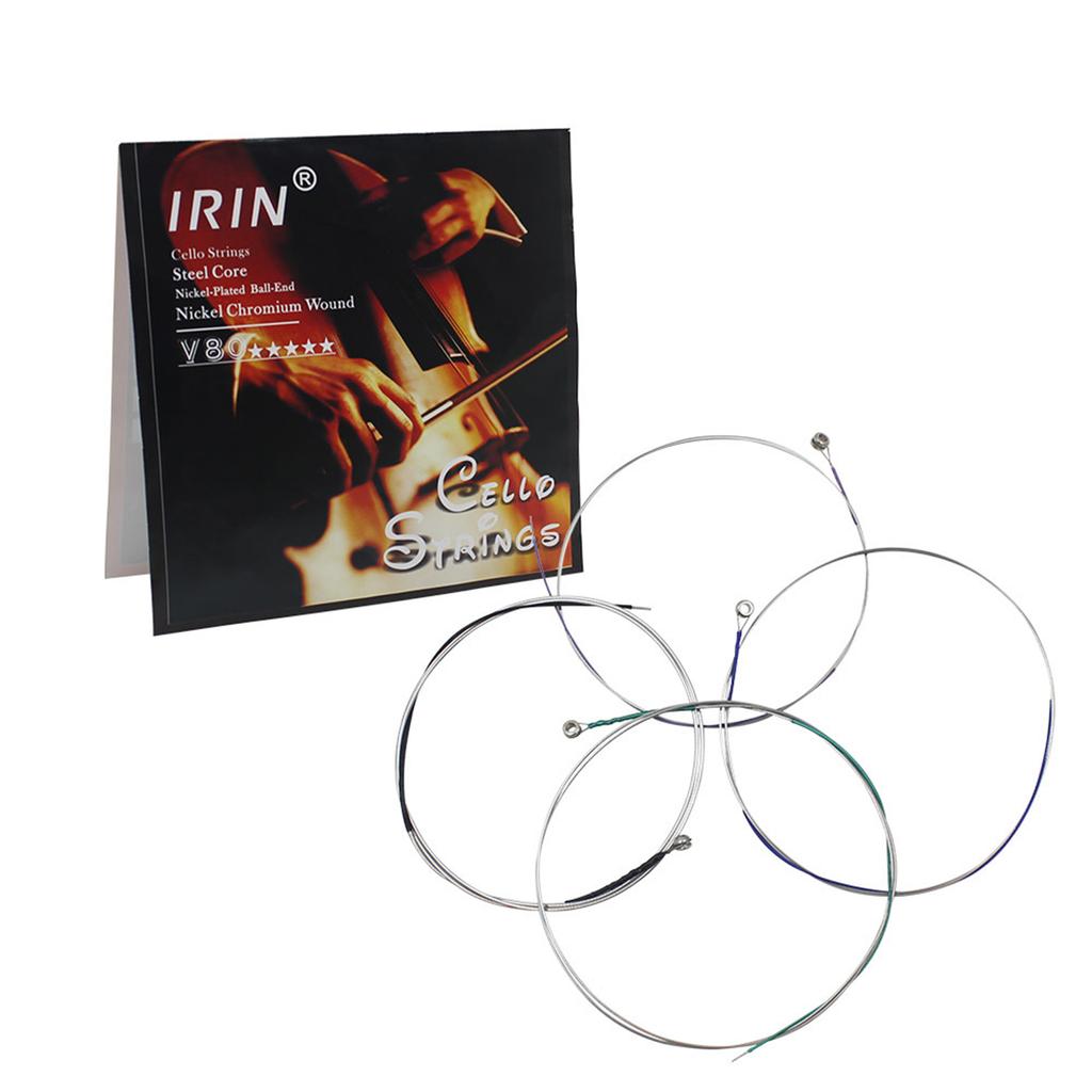 4 String Cello String Sets, Medium Scale Medium Tension Steel Core Warm Tone Economical and Durable for Student Strings