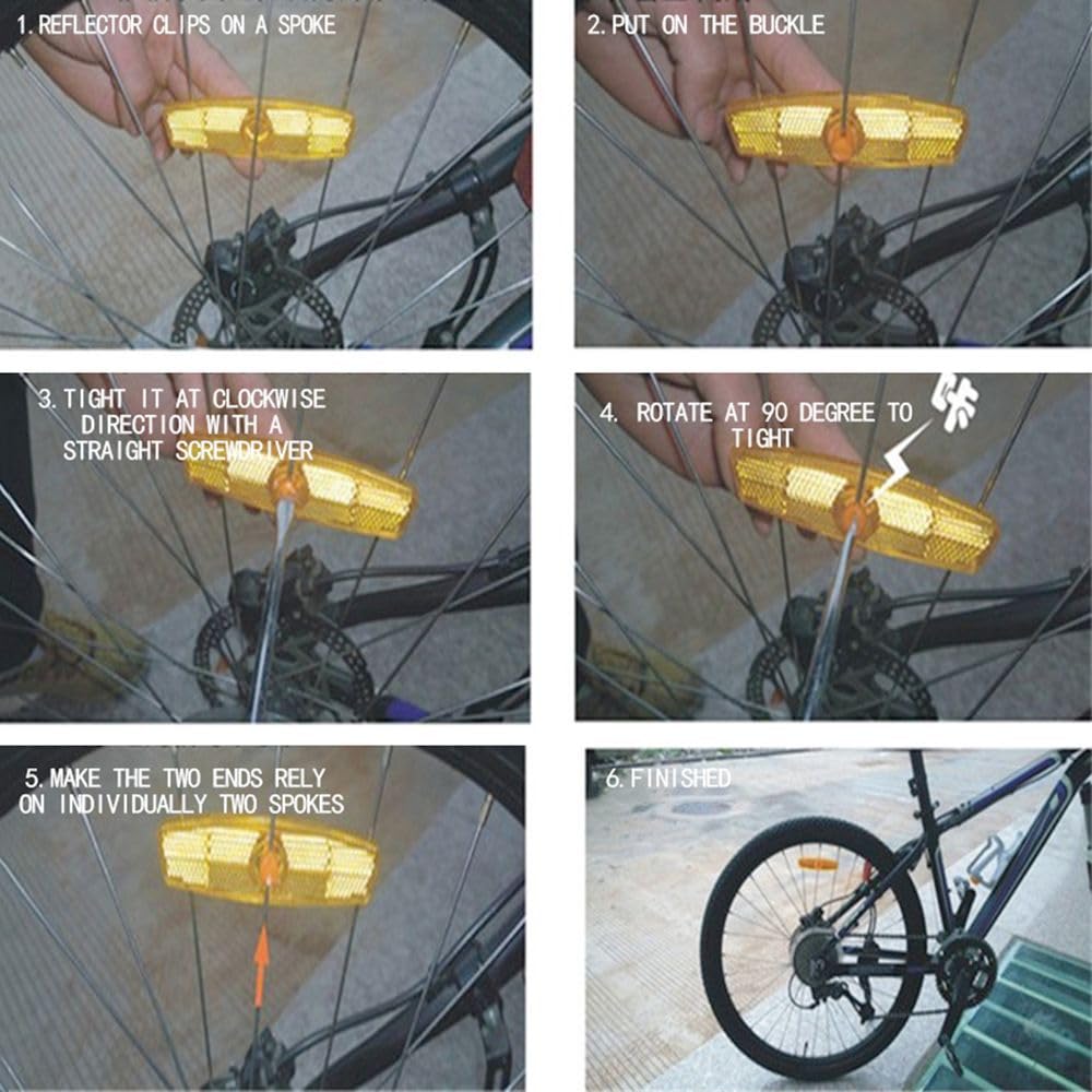 Set of 4 Bicycle Reflectors, Reflectors, Wheel Spoke Reflectors, Reflective
