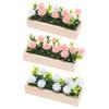 Small Scale Flower Bed Potted Plant For Doll House Scene Display Miniature Garden Setting Accessory for Kids Pretend Play