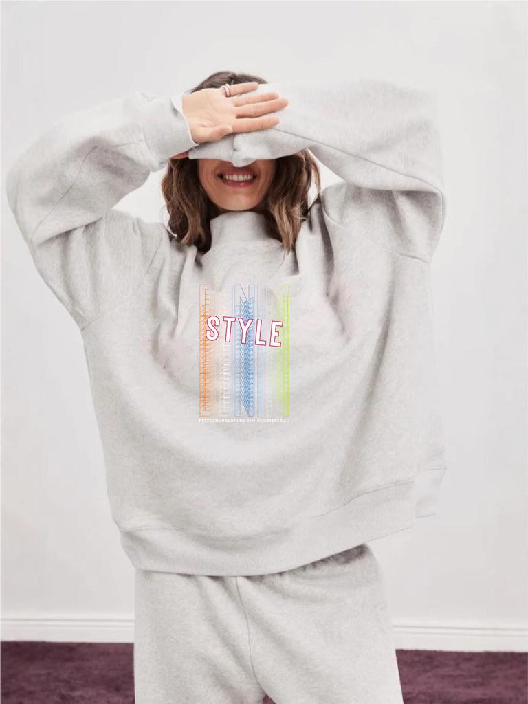 European Size Women's High Neck Casual Hoodie - Autumn Collection