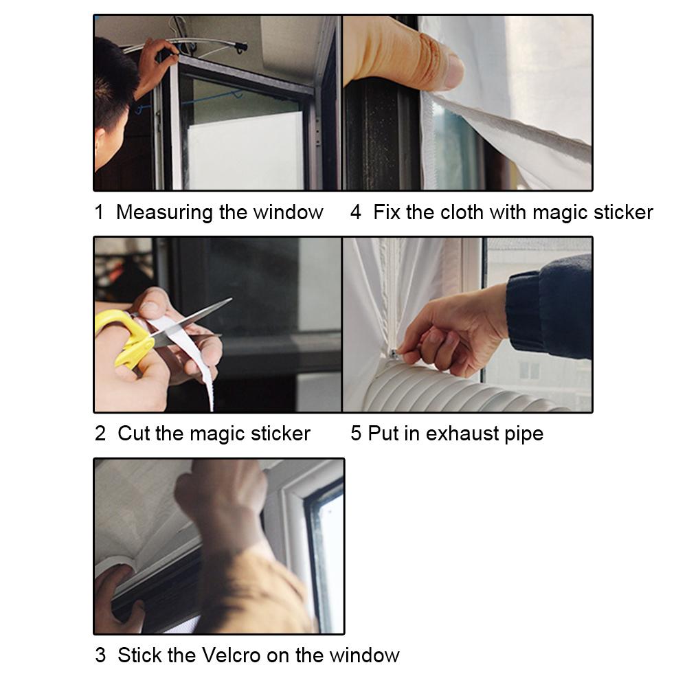 Těsnění okenních oken AirLock se zipem a magickou samolepkou, flexibilní látková těsnicí deska pro domácnost, pro přenosnou klimatizaci 4M