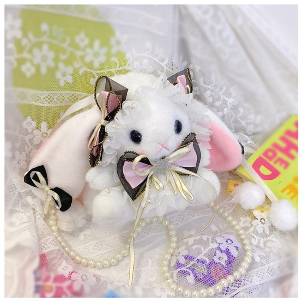 

Волосатая кукольная сумка с бантом, сумка-кукла зайчик с большими ушами 16*20*10cm 0.21kg чёрный