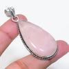 Natural Rose Quartz Gemstone Handmade 925 Sterling Silver Pendant 2.25" AP-15064