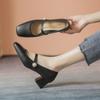 One word with Mary Jane shoes for women's spring and autumn new thick heel light mouth single shoes for women's cheongsam Hanfu high heels