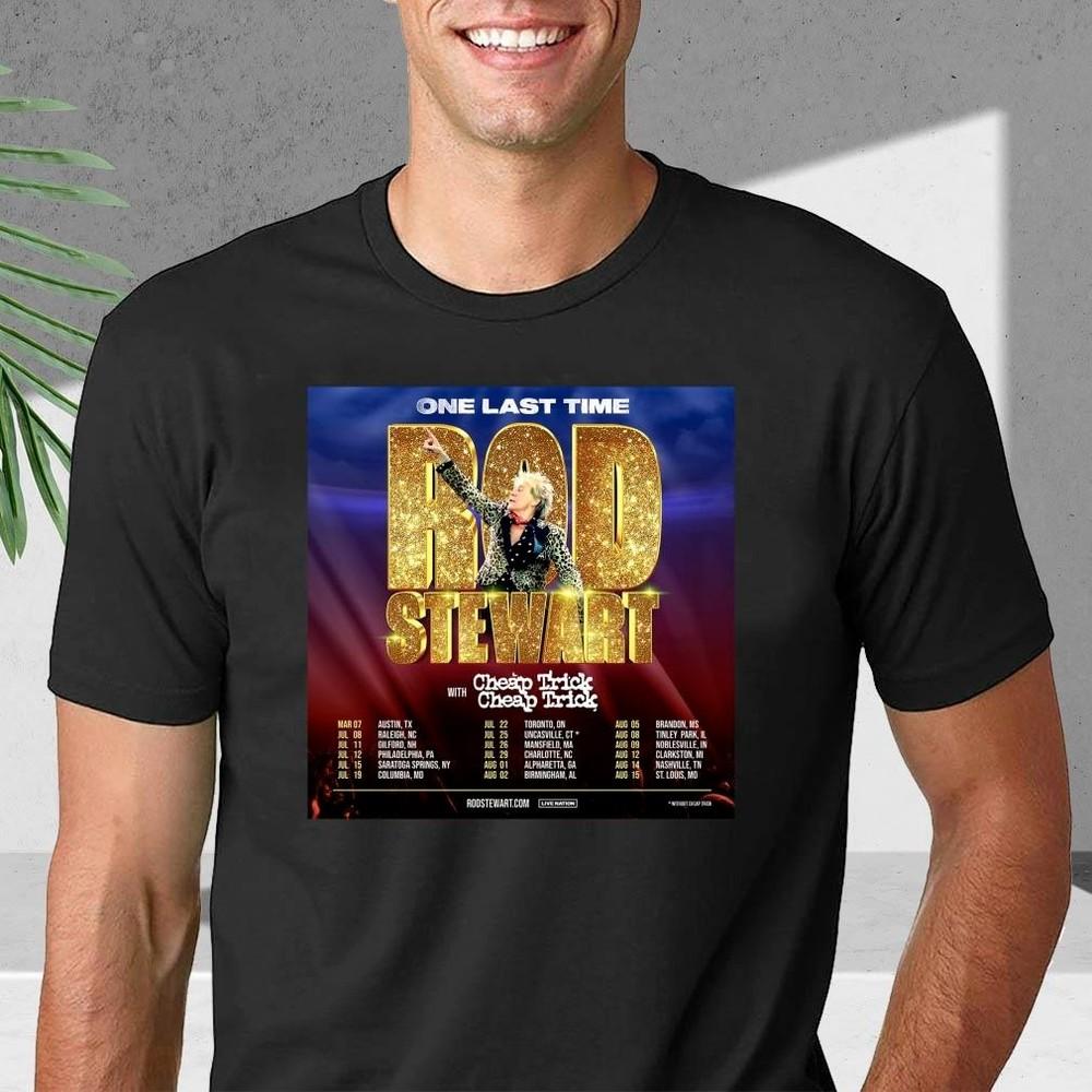 Rod Stewart 2025 tour Trick Unisex Black T Shirt S-3XL Q87348 Unisex T-Shirt S