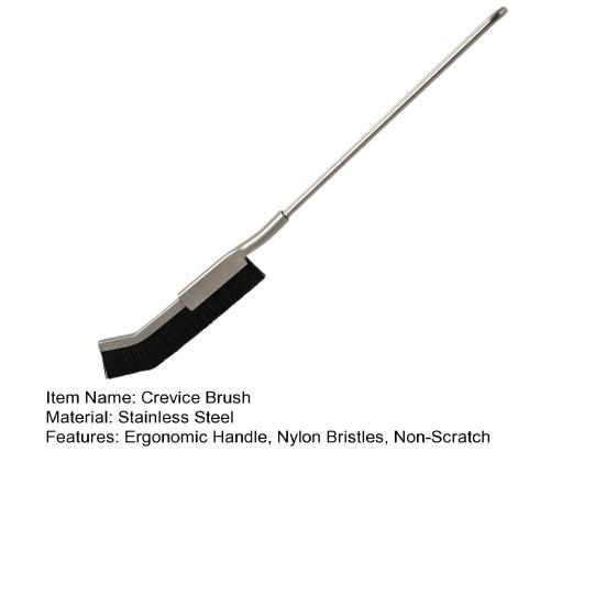 Crevice Brush Long Handle Easy Cleaning Narrow Gaps Stainless Steel Nylon Bristles Multi-angle Cleaning Brush