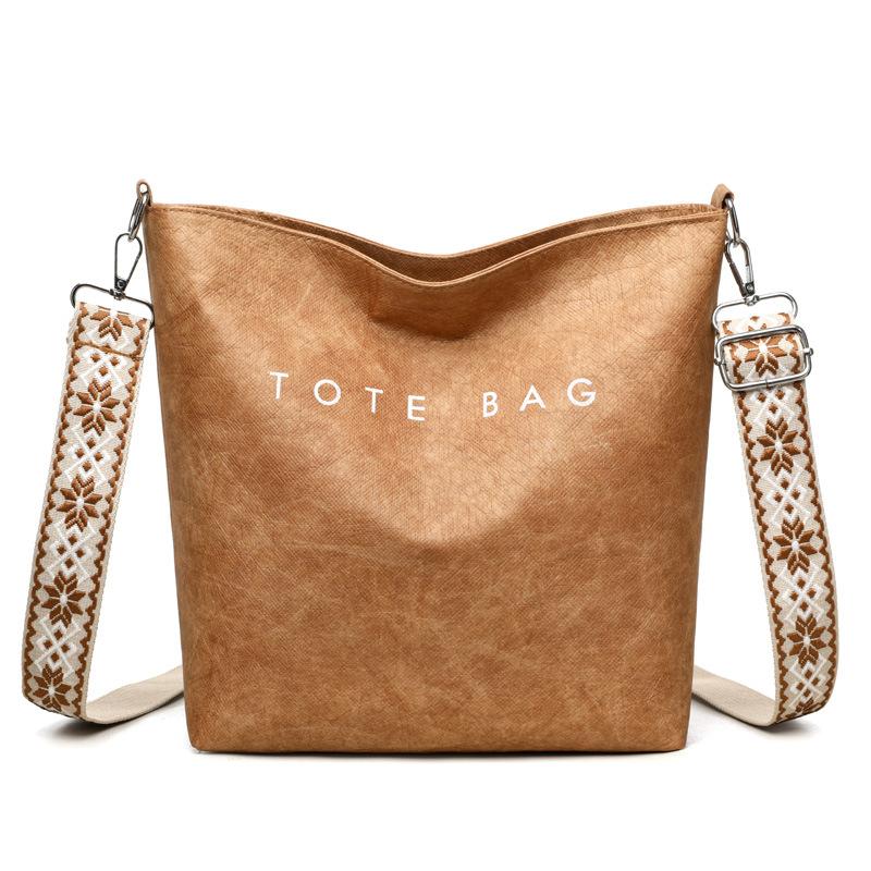 

Модная сумка женская новая простая сумка через плечо с косым ремнем сумка для поездок на работу с надписью сумка на плечо большой вместимости 24*11*25 темно-коричневого