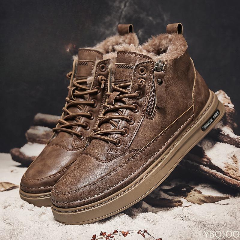 

Осень новая модная универсальная мужская обувь ботинки с высоким верхом толстая подошва увеличивающая рост износостойкая повседневная трендовая мужская обувь 42