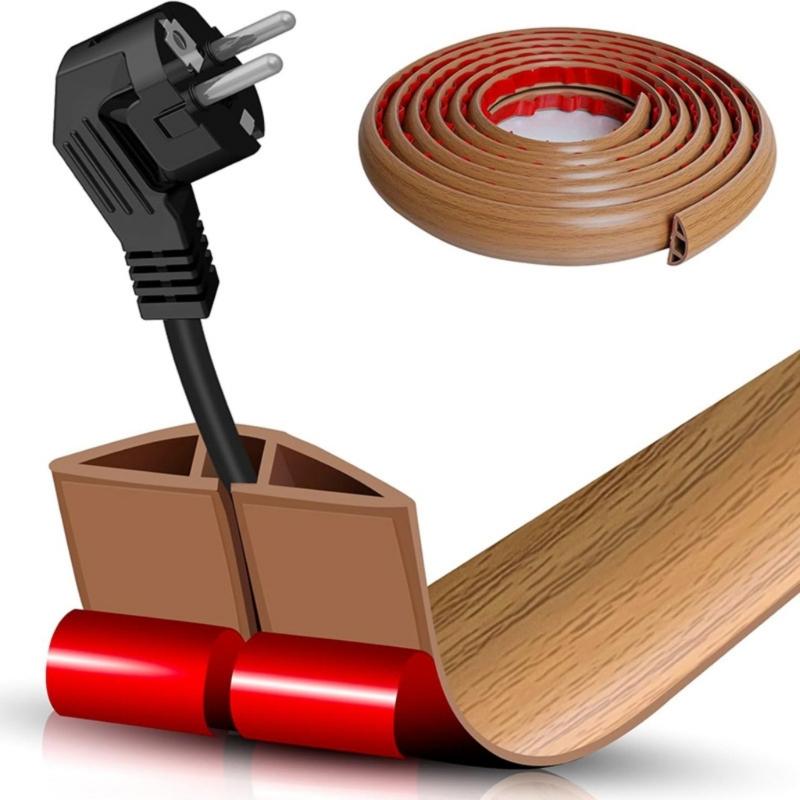 Floor Wire Cover Flexible Cut To Length Cord Concealer For Home Office Flame Retardant PVC Cable Management Channel
