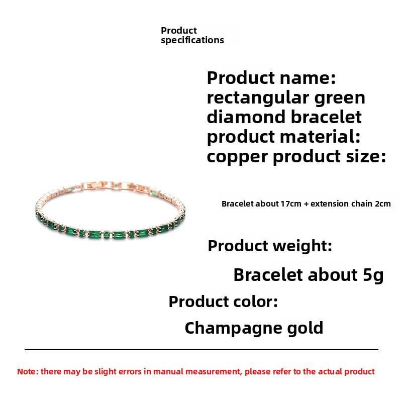 French Retro Green Bracelet for Women, Stylish and Simple.