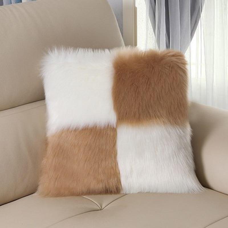Nordic Minimalist Faux Wool Plush Throw Pillow Cover