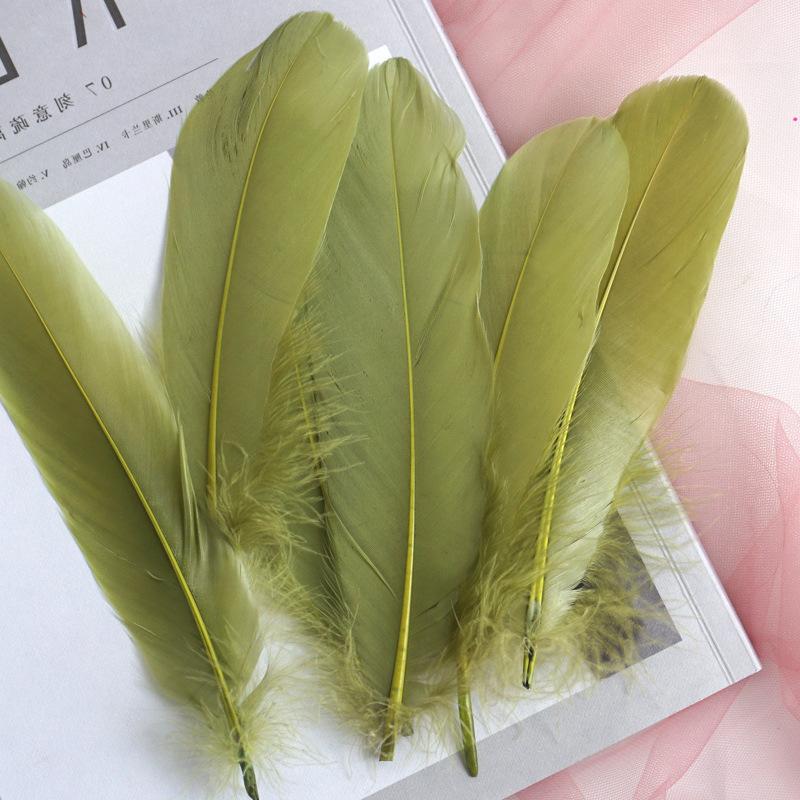 50Pcs White Feather Goose Feather Hard Floating Dream Net Decorative Wings Sun Flower Wall Decoration Kindergarten Handmade Art Class Materials