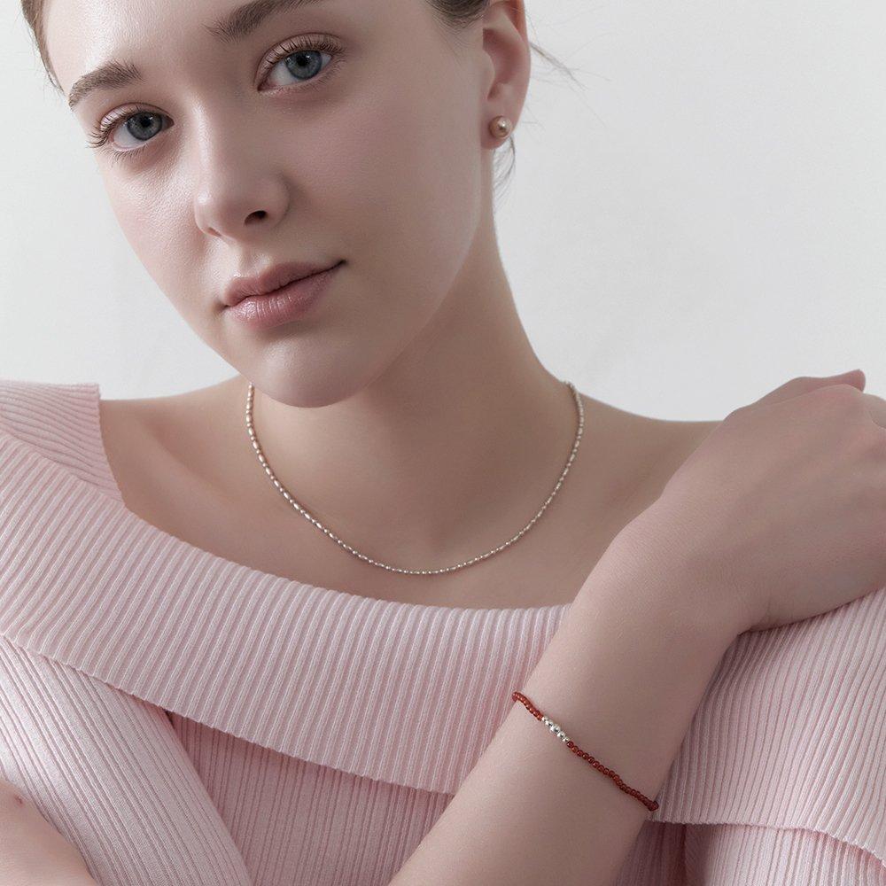Silver925 Dual Silver Ball Necklace