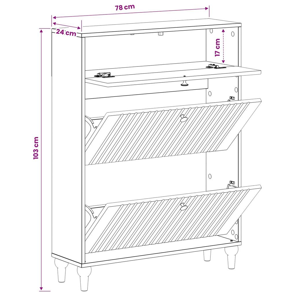 Shoe Cabinet ALKMAAR 78 x 24 x 103 cm Engineered Wood White