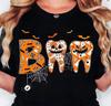 Women Spooky Mama Halloween Graphic Short Sleeve T Shirt Preppy Style Campus Outfit Round Neck Tee Bat Spider Web Print Holiday Party Casual Wear
