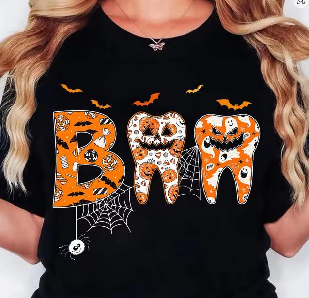 Women Spooky Mama Halloween Graphic Short Sleeve T Shirt Preppy Style Campus Outfit Round Neck Tee Bat Spider Web Print Holiday Party Casual Wear