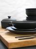 DESSERT PLATE, BREAKFAST, DINNER, 20 cm, FLAT, BLACK CERAMIC