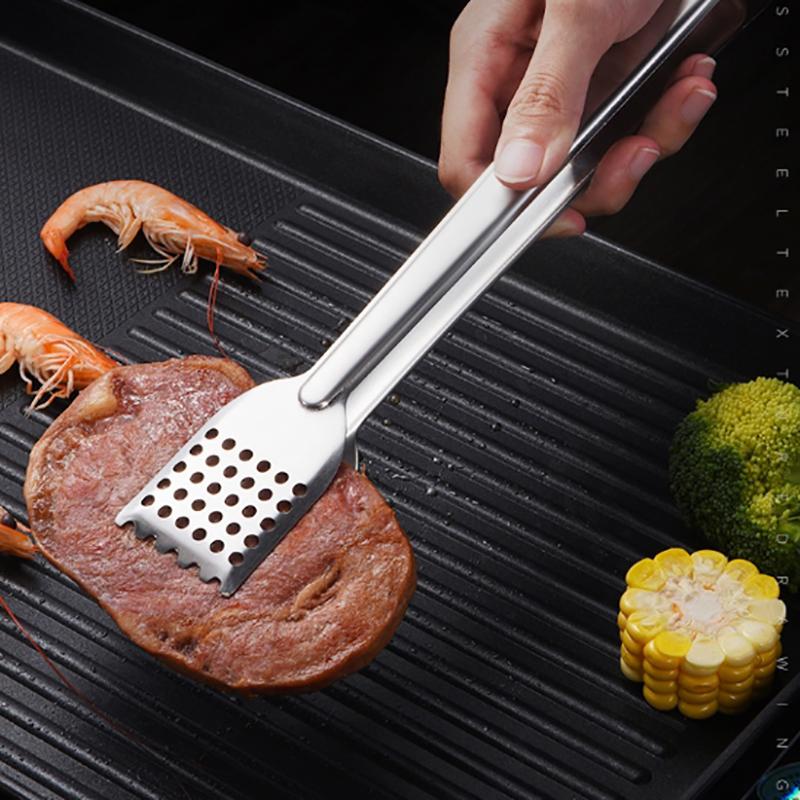 Stainless Steel Food Tongs Kitchen Utensils Buffet Cooking Tool Anti Heat Bread Clip Pastry Clamp For Desserts Salads Barbecue