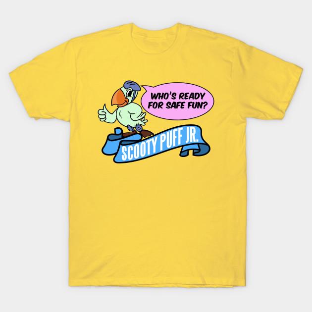 

Чоловіча чорна футболка з принтом Scooty Puff Jr, друк на папері для термопереносу без вирізання, бавовняна футболка S жовтий