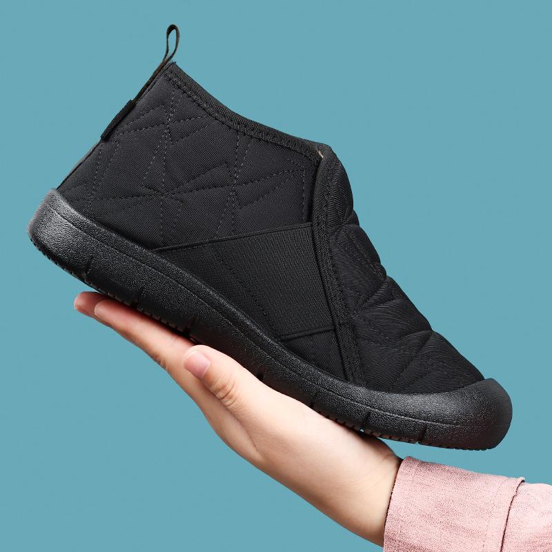 Shoes Women's Cotton Shoes Fleece Thickened Cotton Boots Cold-proof and Warm Women's Boots Middle-aged and Elderly Mother Shoes One Pedal Snow Boots
