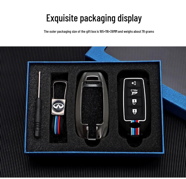 2020 Infiniti QX50/QX60 Key Cover: Metal Shell Key Bag with Buckle for Car Modification