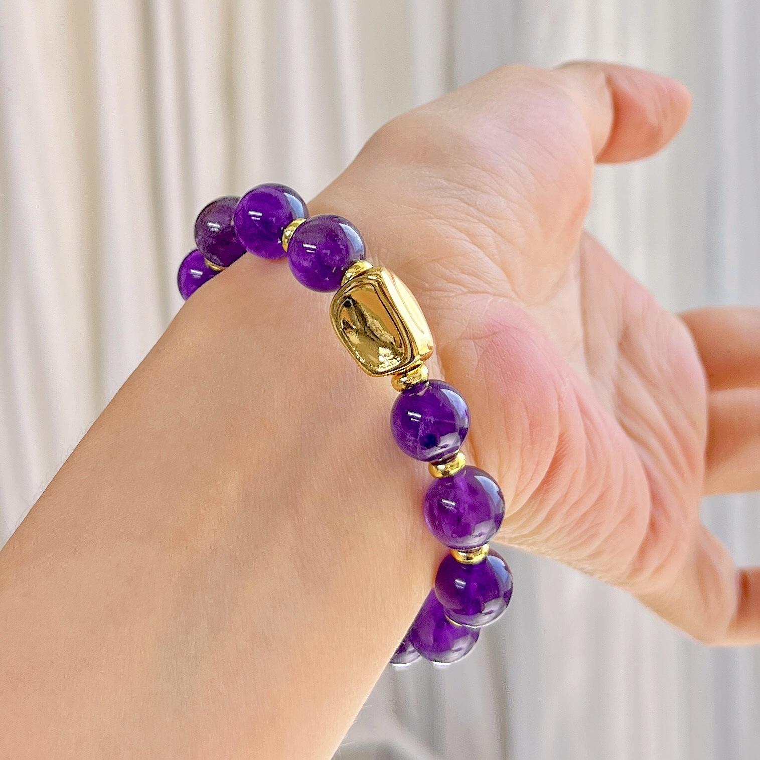 10Mm Autumn And Winter Natural Royal Amethyst Design Bracelet Bracelet.
