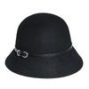 2025 Women's British Retro Wool Felt Hat: Autumn/Winter Fashion Belted Bucket Hat