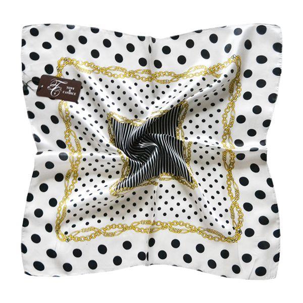 Tony&Candice 100% Silk Scarf Square Women 53*53CM  Scarves Ladies Ring&Wrap Oil Pattern Luxury Style  Soft Satin Neckerchief