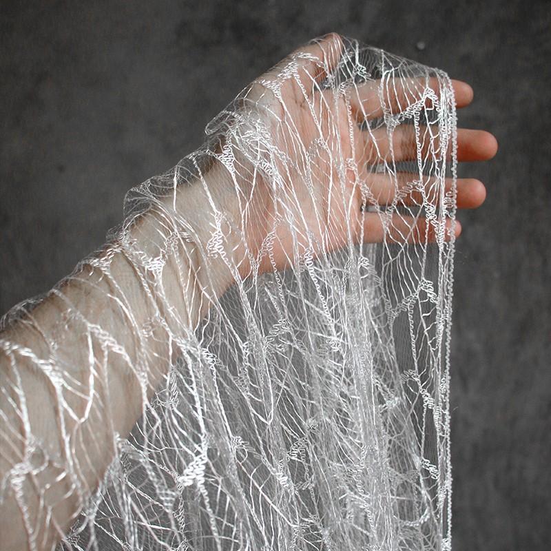50cm Leaf Pattern Texture Mesh Fabric Irregular Hollow Texture Cloth Handmade DIY Wedding Dress Background Decor Sewing Material